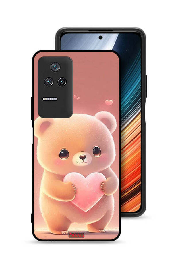 Xiaomi Redmi K40S Protective Case Cover Cute Little Panda Holding Heart
