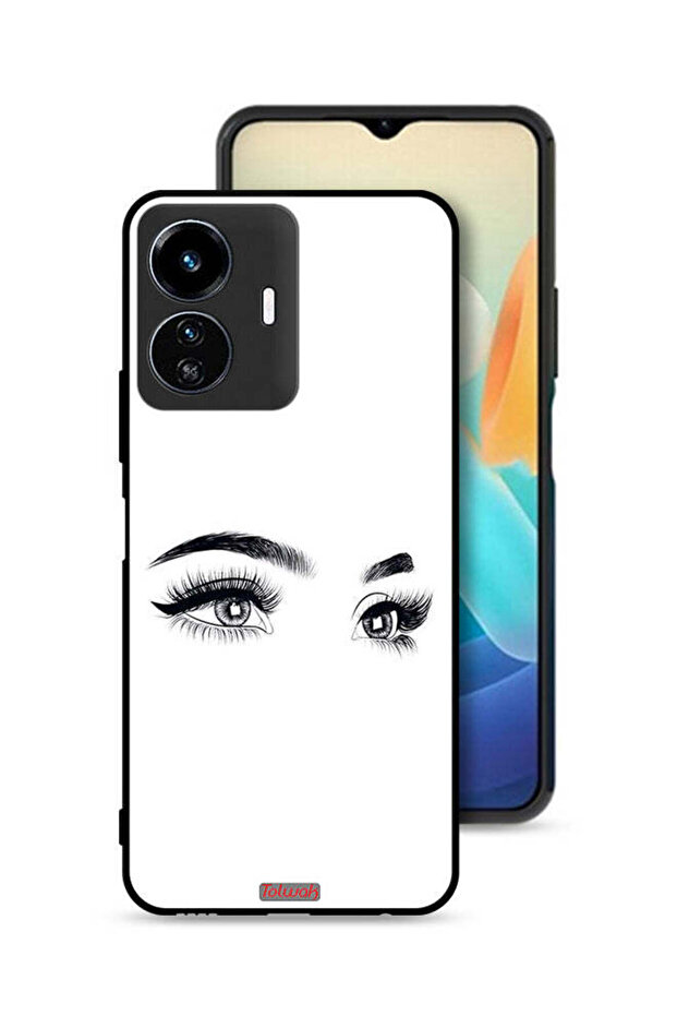 غطاء حماية لهاتف Vivo Y77e 5G برسومات عيون فنية