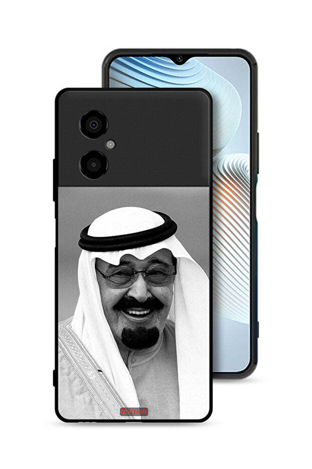 غطاء حماية لهاتف شاومي بوكو M4 5G صورة الملك عبدالله مبتسماً