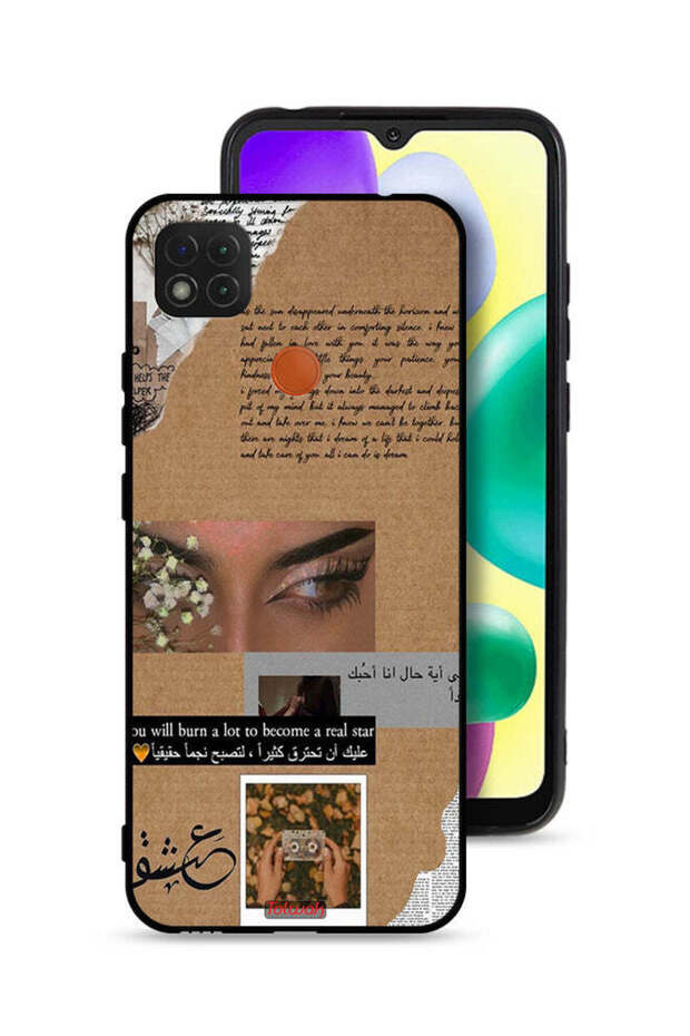 Xiaomi Redmi 9C Protective Case Cover Arabic Quote You Will Burn A Lot To Become A Real Star