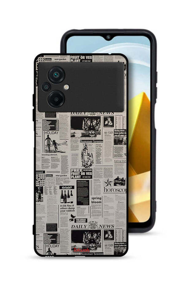 Xiaomi Poco M5 4G Protective Case Cover Newspaper Recording