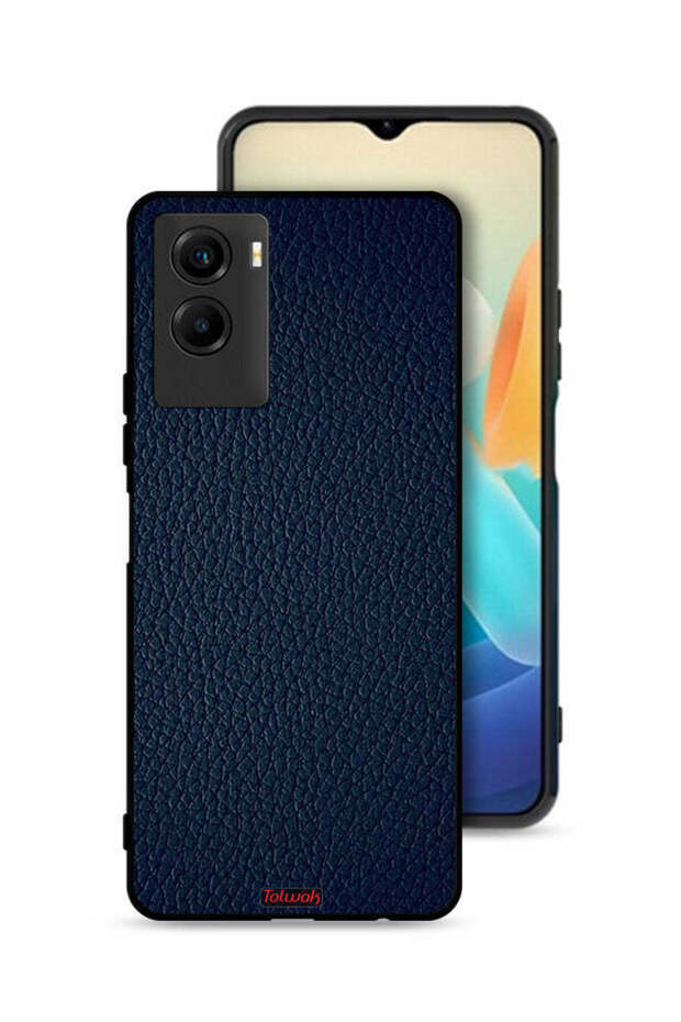 غطاء حماية جلدي بنمط هندسي لهاتف Vivo Y55s 5G (2021)