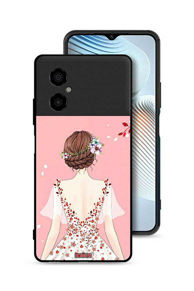 Xiaomi Poco M4 5G Protective Case Cover Standing Girl Art