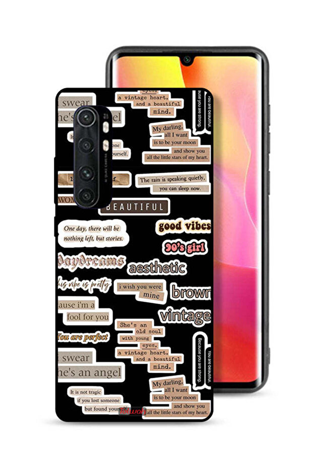 Xiaomi Mi Note 10 Lite Protective Case Cover Beautiful Quotes Stickers