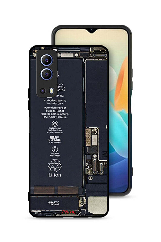 غطاء حماية لهاتف Vivo Y72 5G بنمط دائرة الهاتف