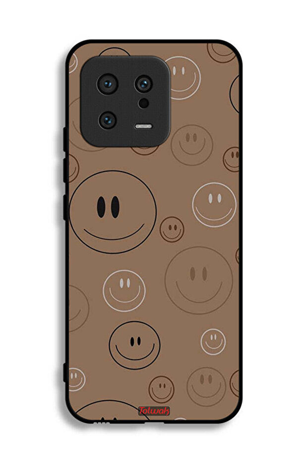 غطاء حماية لهاتف شاومي 13 بنقشة وجوه مبتسمة - 2
