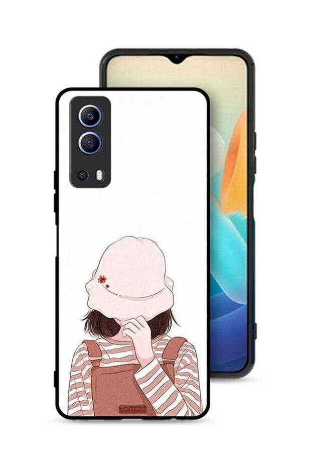 غطاء حماية لهاتف Vivo Y72 5G بغطاء للوجه وقبعة