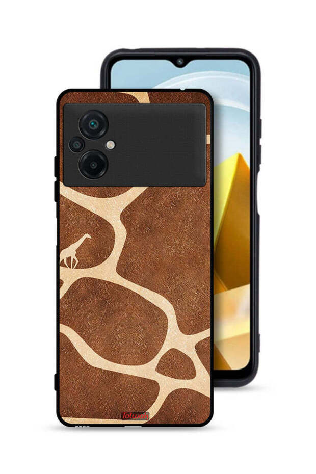 غطاء حماية لهاتف Xiaomi Poco M5 4G بتصميم جلد الزرافة