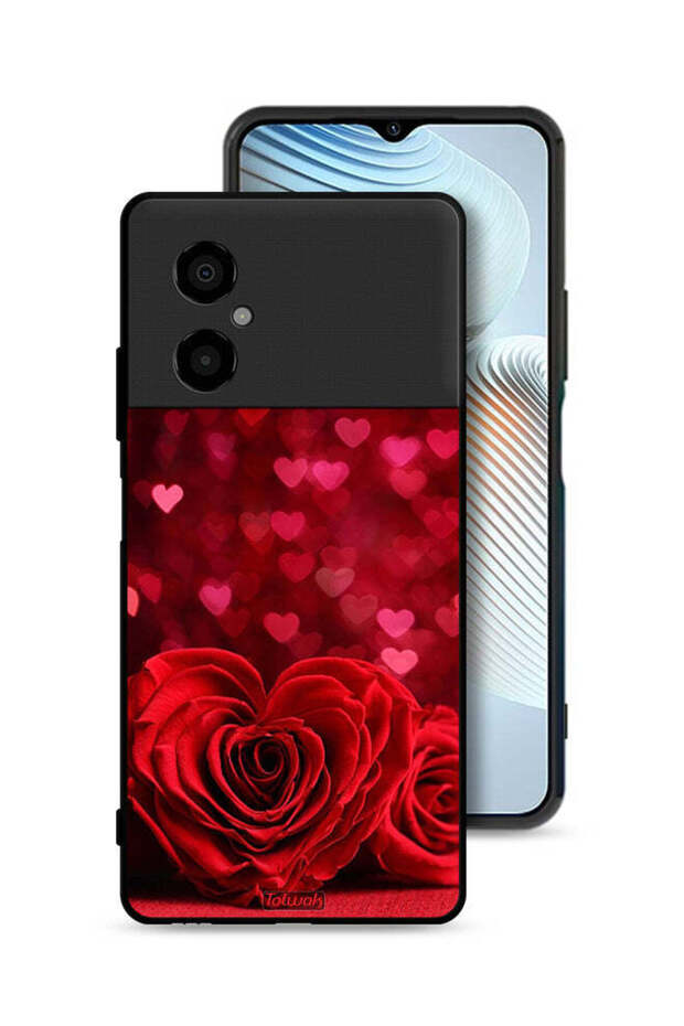 Xiaomi Poco M4 5G Protective Case Cover Heart Flowers Abstract Art