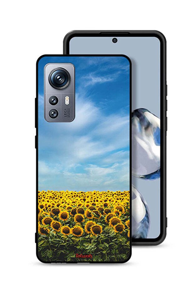 غطاء حماية لهاتف Xiaomi 12S بطبعة عباد الشمس تحت السماء