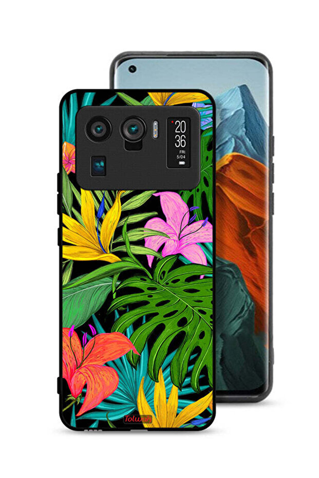 Xiaomi Mi 11 Ultra Protective Case Cover Pattern Tropical Flowers Leaves