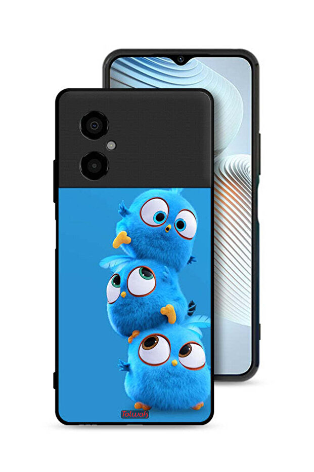 غطاء حماية لهاتف Xiaomi Poco M4 5G بنقشة طيور لطيفة