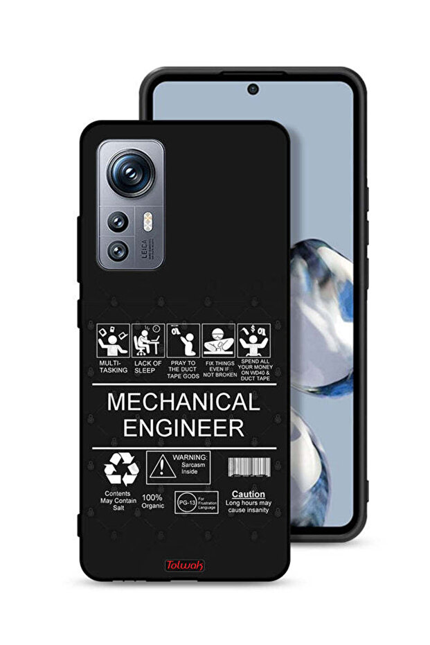 غطاء حماية لهاتف Xiaomi 12S، ملصق مهندس ميكانيكي
