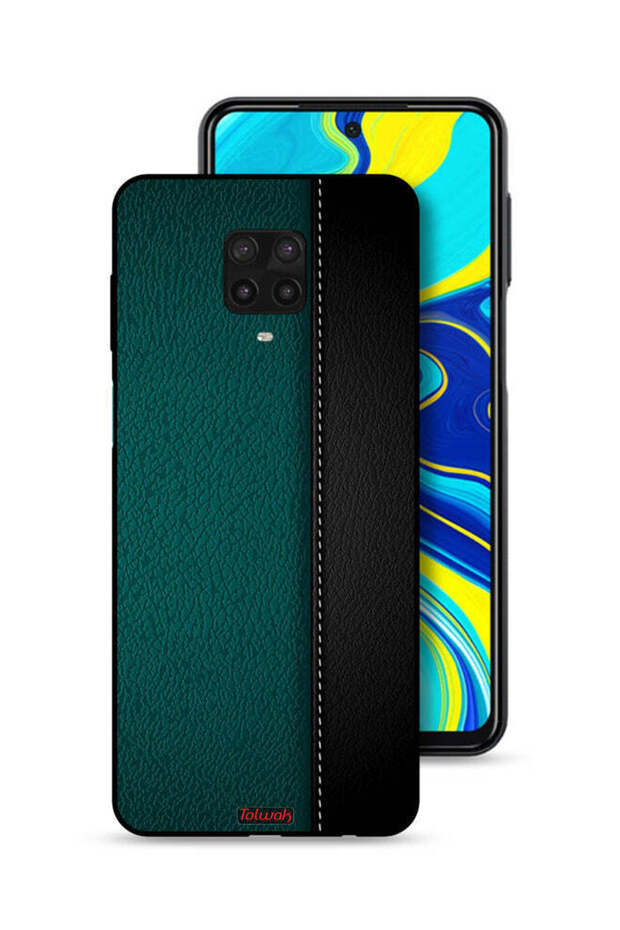 غطاء حماية جلدي بنقشة لهاتف شاومي ريدمي نوت 9S - 1