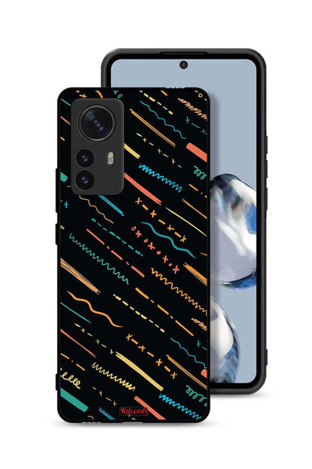 غطاء حماية لهاتف Xiaomi 12S Pro بنمط خطوط X مجردة