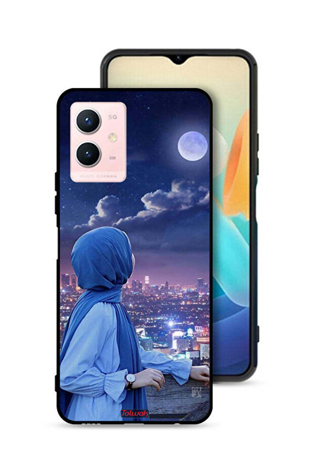 Vivo Y33s 5G Protective Case Cover Looking At Moon Hijab Girl