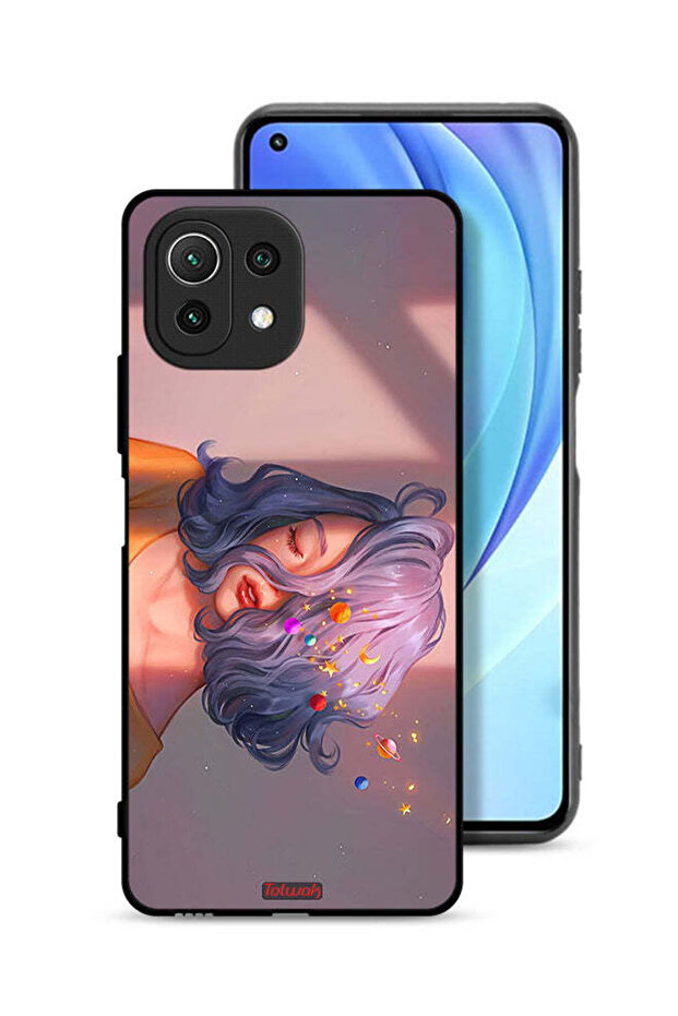 Xiaomi Mi 11 Lite Protective Case Cover Girl And Space Art