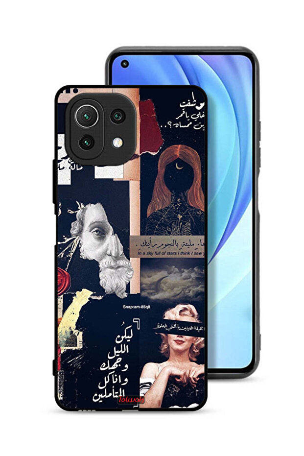 غطاء حماية لهاتف شاومي مي 11 لايت بعبارات عربية ووجوه مقطوعة