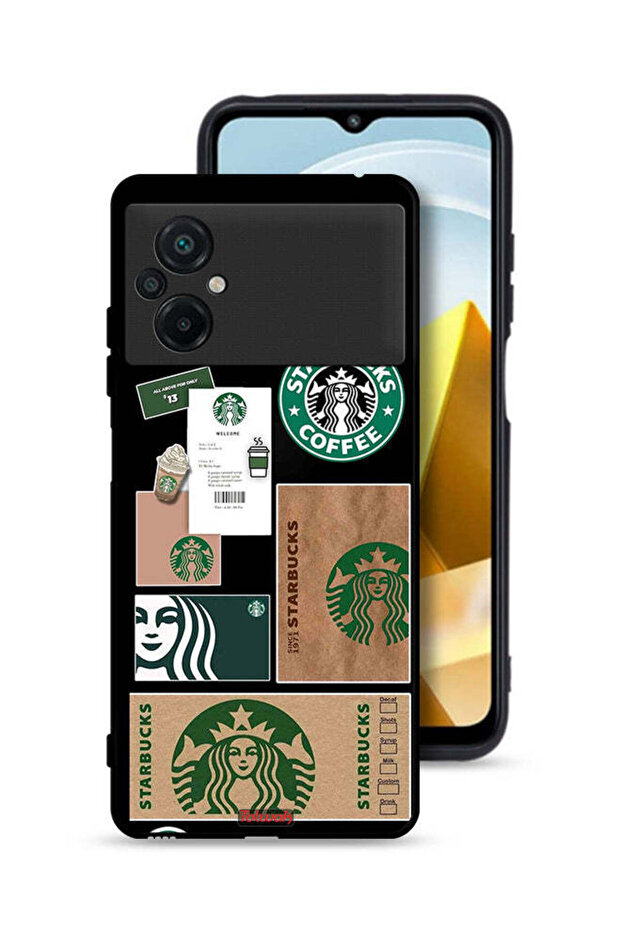 غطاء حماية لهاتف Xiaomi Poco M5 4G ملصق ستاربكس
