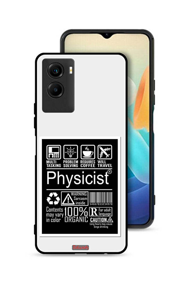 غطاء حماية لهاتف Vivo Y55s 5G (2021) بملصق فيزيائي