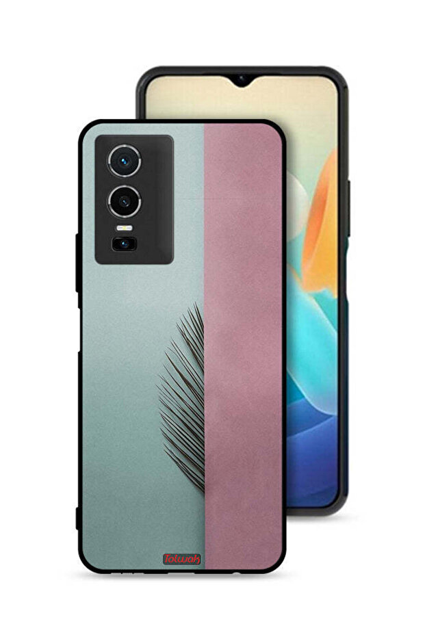 غطاء حماية لهاتف Vivo Y76 5G بأوراق نصفية