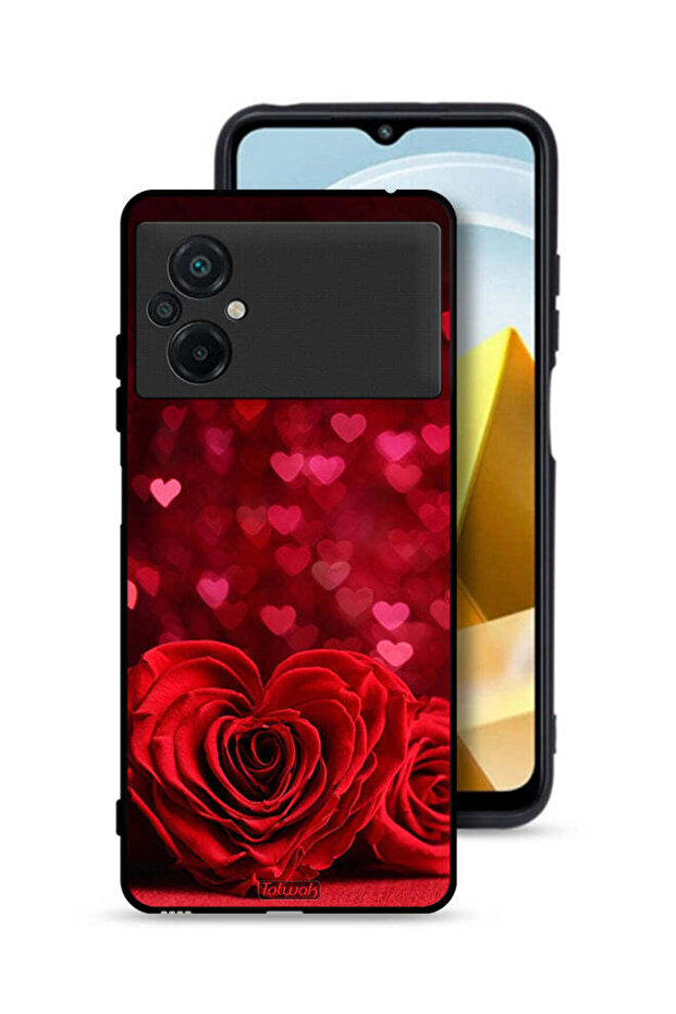 Xiaomi Poco M5 4G Protective Case Cover Heart Flowers Abstract Art