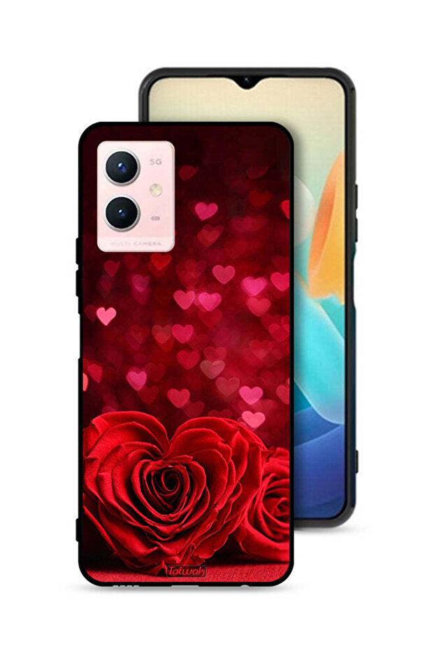 Vivo Y33s 5G Protective Case Cover Heart Flowers Abstract Art
