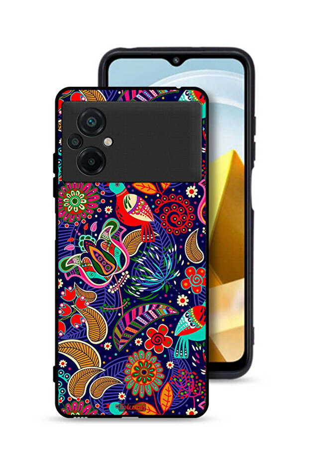 غطاء حماية لهاتف Xiaomi Poco M5 4G بنقشة طيور وزهور