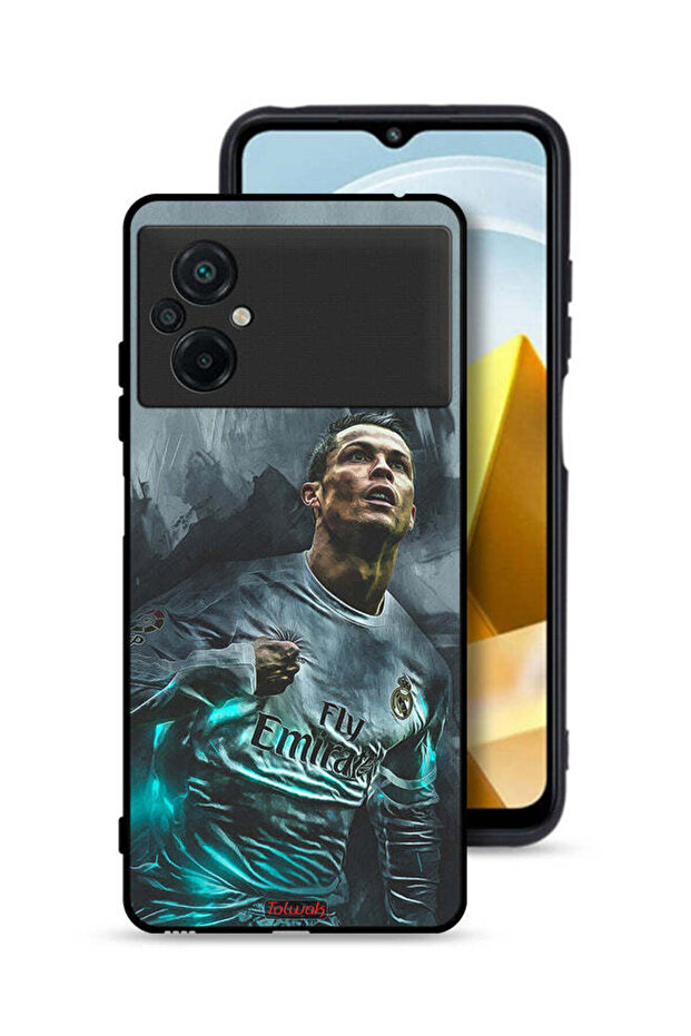 غطاء حماية لهاتف Xiaomi Poco M5 4G برسومات كريستيانو رونالدو