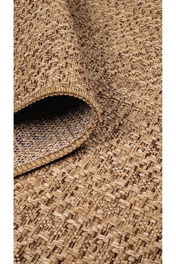 Jut Rengi Sisal Hasır Model Tek Renk Dokuma Halı Yıkanabilir Toz Vermez Modern - 5