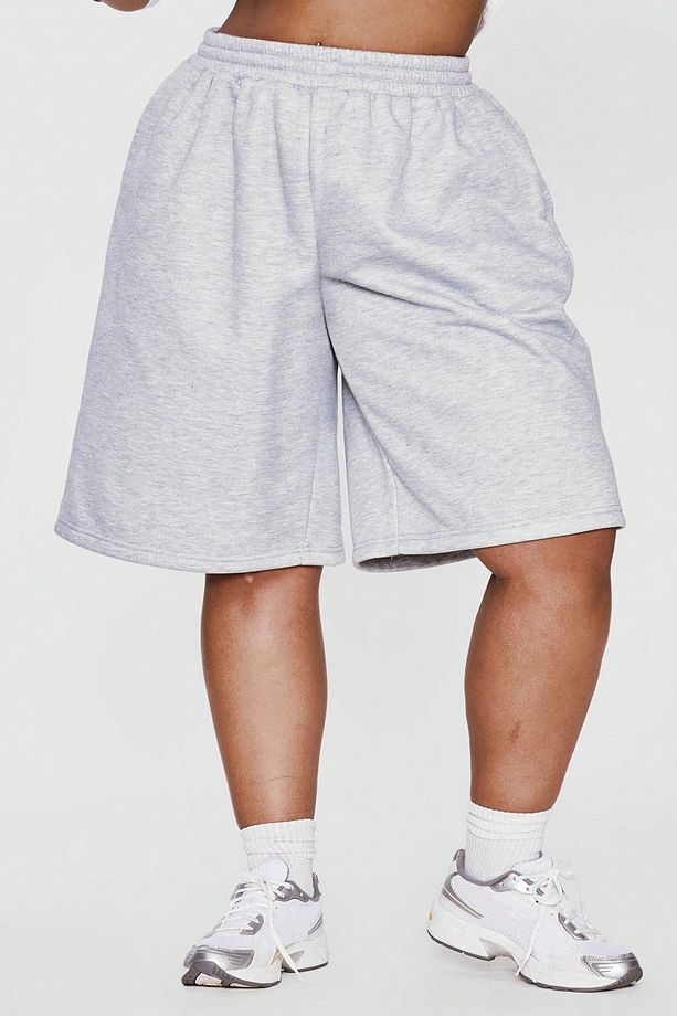 Unisex Geniş Kalıp Baggy Oversize Şort Büyük Beden Diz Hizasında Bermuda Şort - 2