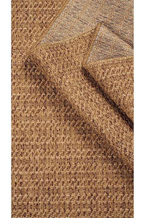 Jut Rengi Sisal Hasır Model Tek Renk Dokuma Halı Yıkanabilir Toz Vermez Modern - 6