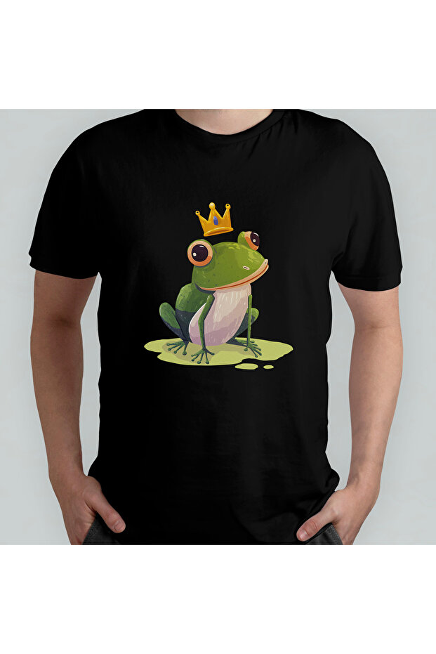 Frog Prince Unisex 100% Cotton Crew Neck T-Shirt Model 2