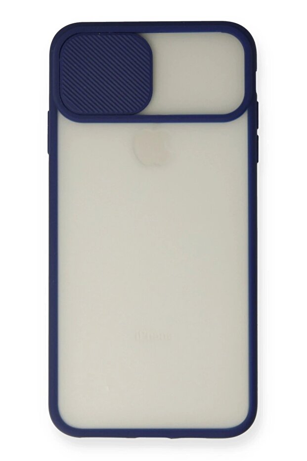 iPhone XS Max Case Palm Frosted Camera Sliding Silicone - Navy Blue - Teknocep6997-7505 - 2