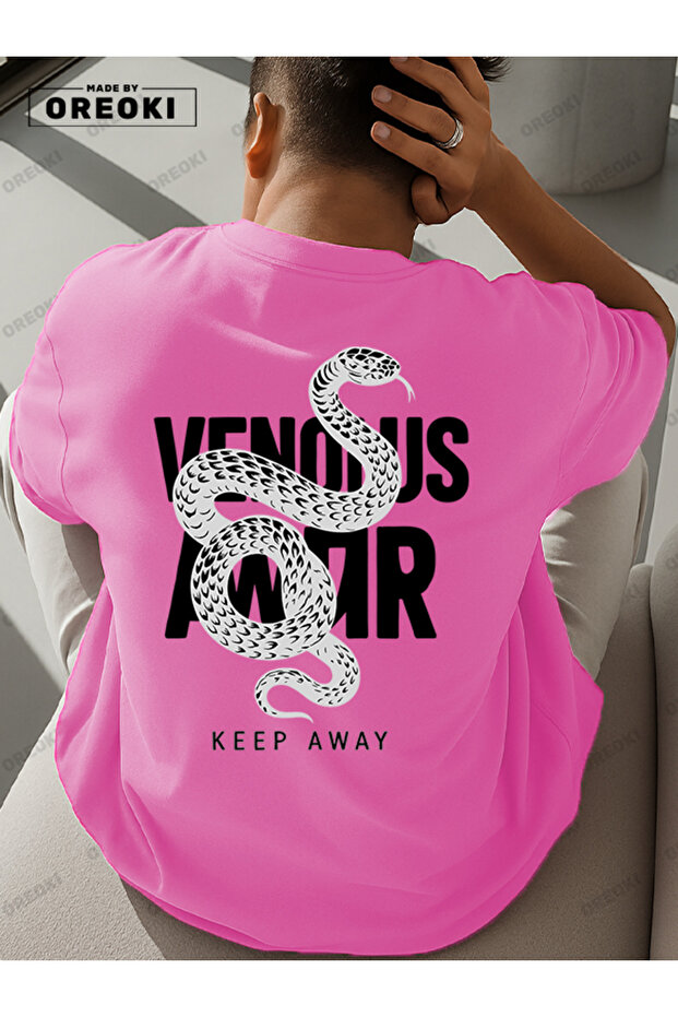 تي شيرت رجالي من القطن المطبوع باللون الوردي من Keep Away