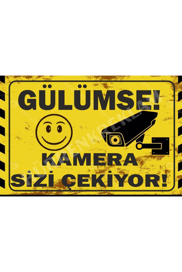 Metal Smile You Are Your Friend Camera Takes You and Warning Sign 20X30 cm