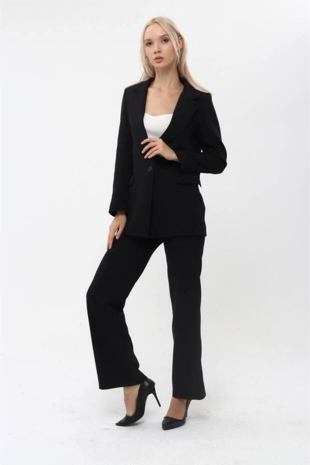 سترة بليزر كلاسيكية بزر واحد - مناسبة للاستخدام اليومي والمكتب - 5