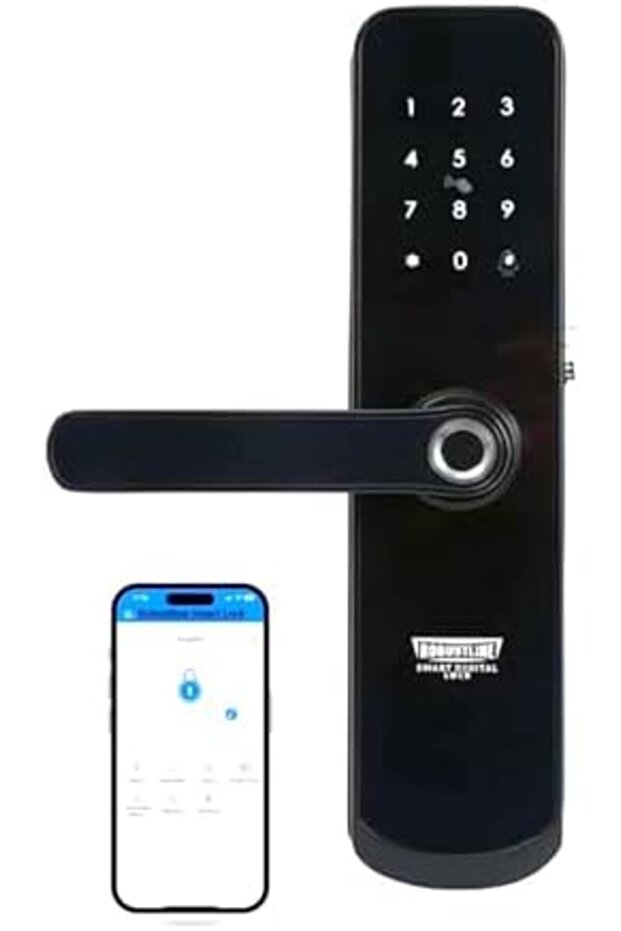 Smart electronic front door lock - 5 functions: fingerprint, digital latch, smart circuit - 3