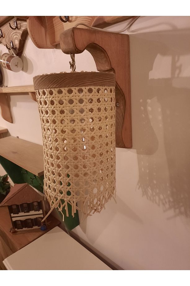 Hazeranlı Ahşap Aplik Duvar Lambası El Yapımı Özel TASARIM Cafe Otel restoran Salon için Ahşap Aplik - 1