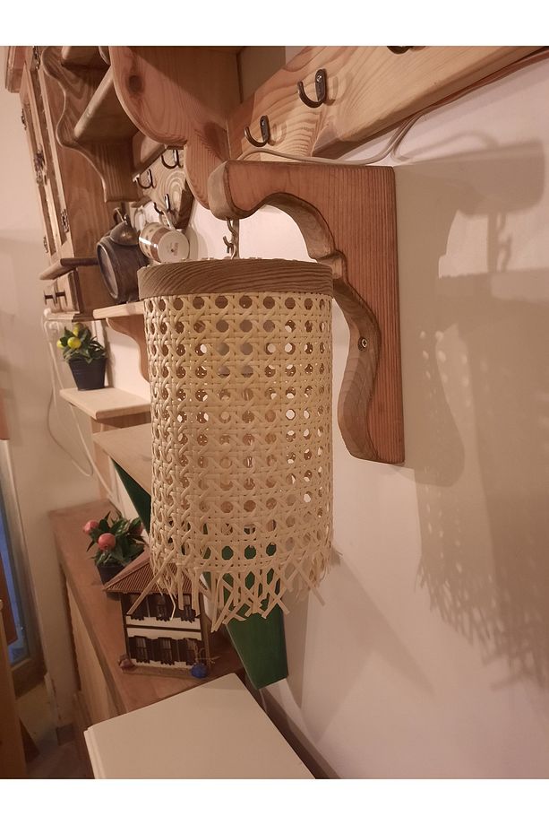 Hazeranlı Ahşap Aplik Duvar Lambası El Yapımı Özel TASARIM Cafe Otel restoran Salon için Ahşap Aplik - 3