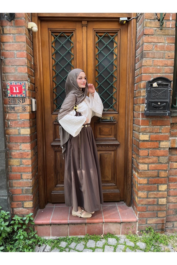 Krem Müslin Salaş Bluz - 3