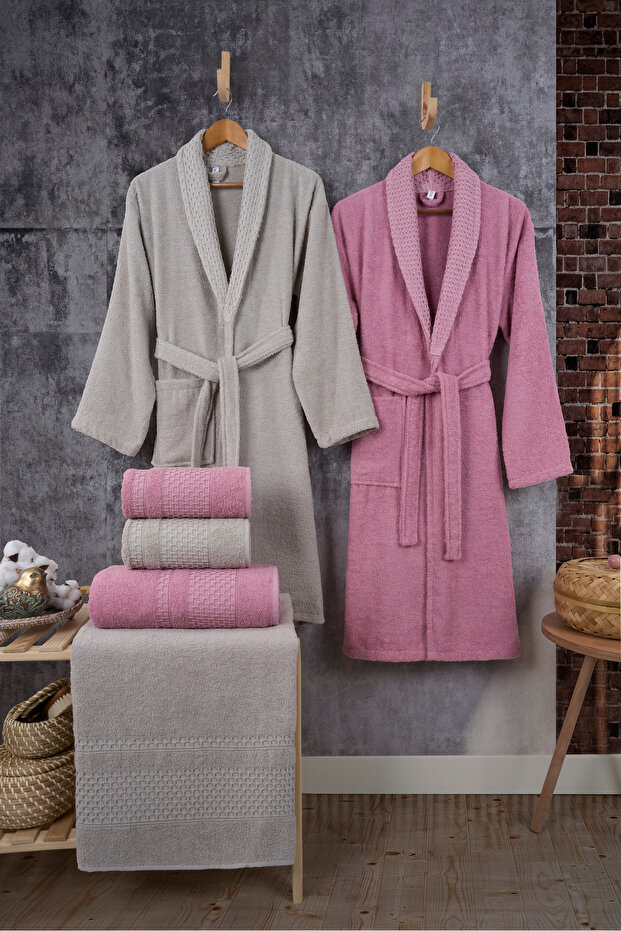 Honeycomb 10 Piece Family Set Women & Men Robe Set | Soft, Absorbent | Modern Design