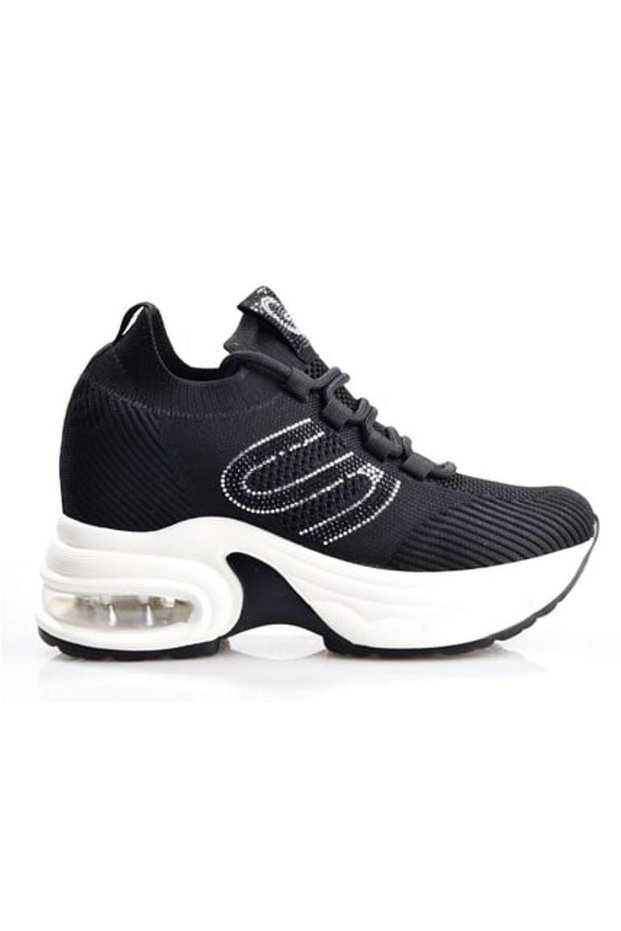 25Y300-1 Women's Hidden Padding High Sole Stone Sneaker Sports Shoes