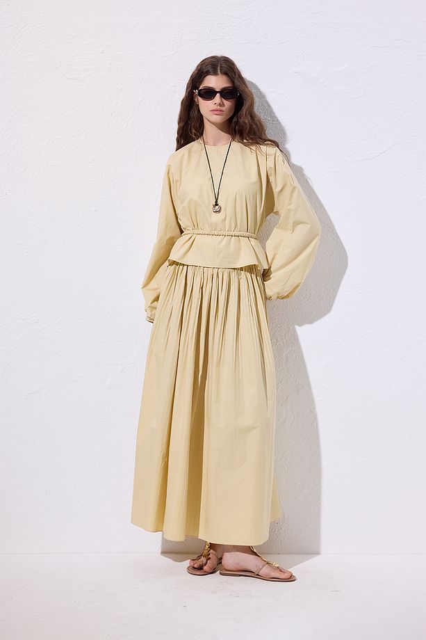 BAĞLAMA DETAYLI KISA BLUZ SOFT SARI - 5