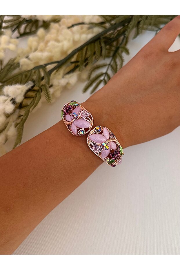 Mineli Floral Handcuff Model Bracelet