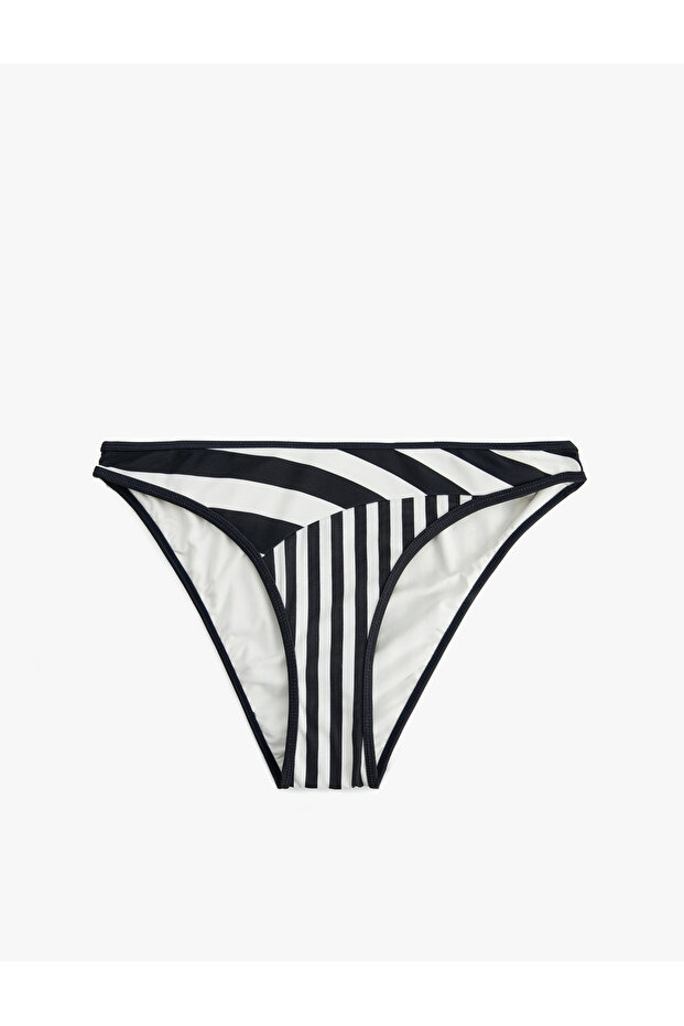 Matte Striped Bikini Bottom