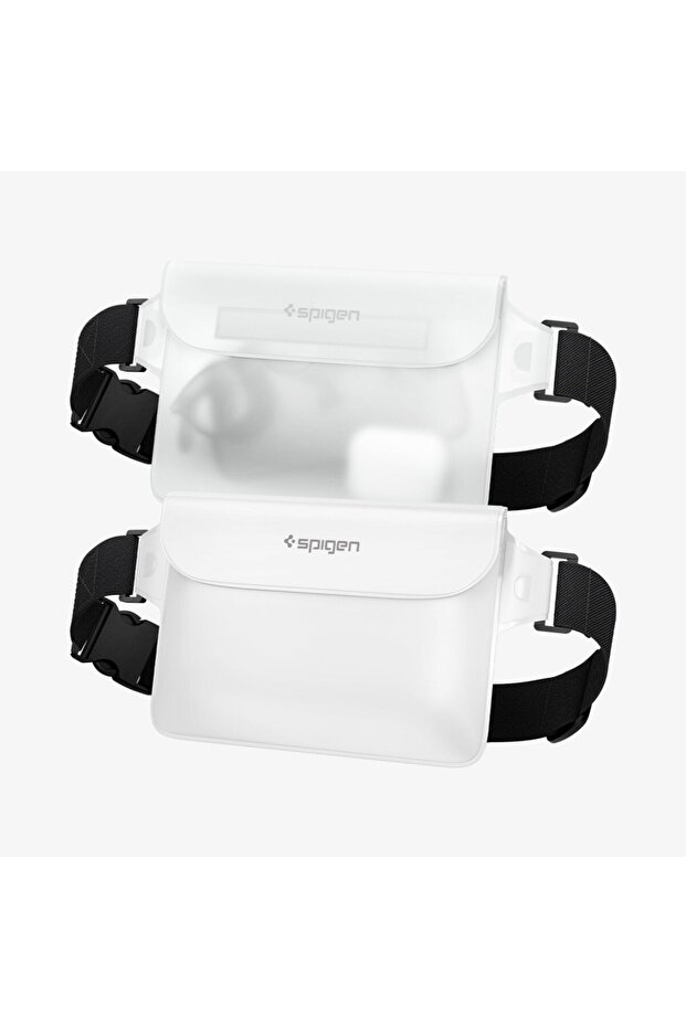 Spigen Aqua Shield WaterProof iPX8 Sertifikalı Su Geçirmez Bel Çantası (2 Adet) A620 Snow White - AMP06022