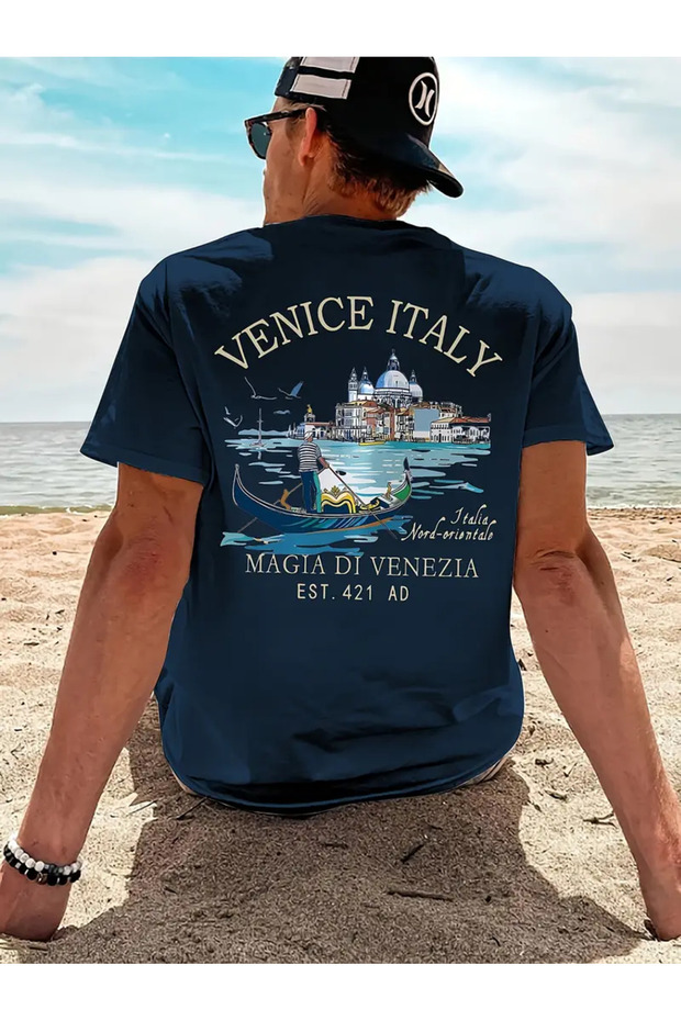 Venice Italy Back and Front Printed Oversize T-Shirt