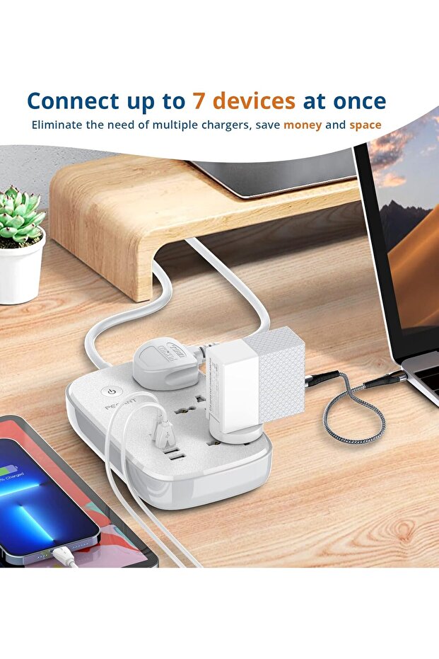 PEGANT Wifi Smart Power Strip Extension Cord Surge Protector Socket Multi Plug, Compatible with Alex - 5
