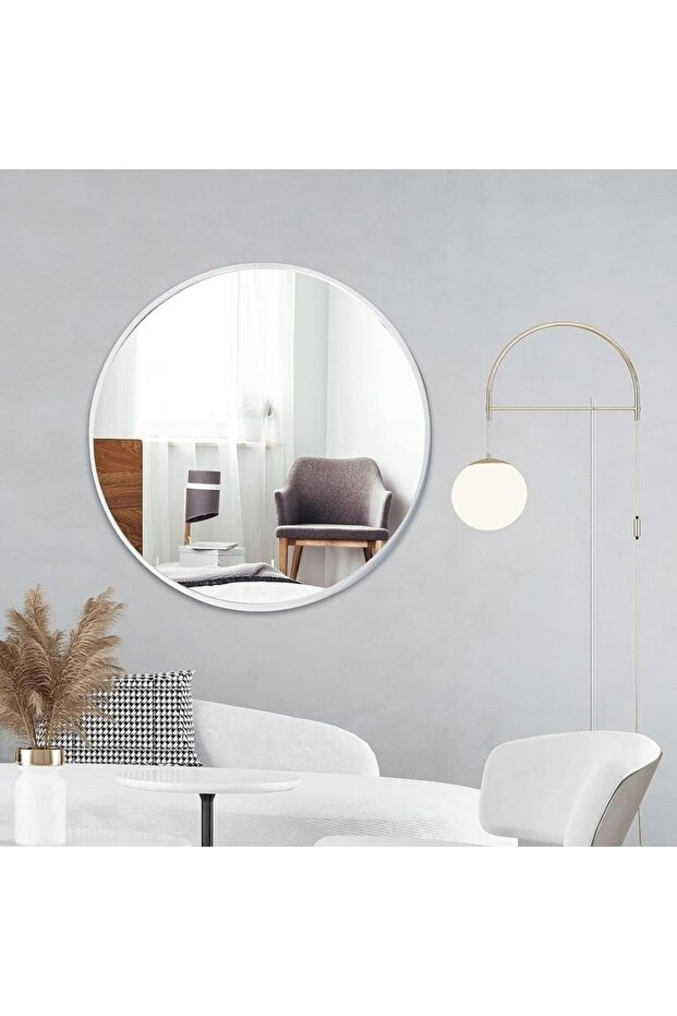 مرايا دائرية مقاس 80 *80سم إطار فضي - 1